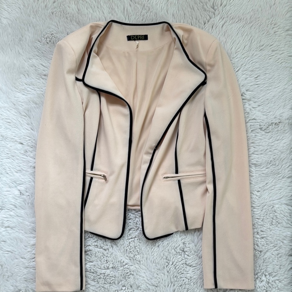 Women's Cream Jacket with Black Trim